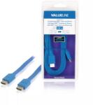 Valueline Cablu HDMI tata - HDMI tata High Speed cu Ethernet plat 2m albastru VALUELINE (18799)