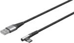 Goobay Cablu elegant extra-robust textil USB2.0 type C 90 grade - USB-A 0.5m 60W mufe metalice Goobay 64655 (21169)