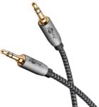 Goobay Cablu audio stereo AUX Jack 3.5 mm tata-tata 0.5m premium extrem de flexibil textil negru Goobay Plus 65272 (65272) - balutatech