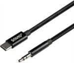 SAVIO Cablu USB C tata la Jack 3.5 mm tata 1m negru textil SAVIO CL-187 (22627)