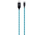 Well Cablu de date incarcare USB Type C 1m 3A Well cu flux lumina albastra (18444)