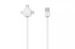 allocacoc Cablu USB Type C micro USB Lightning 1.5m alb Allocacoc (CABLE-USB/MC3-1.5WE-ALC) - balutatech