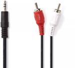 Nedis Cablu Audio Stereo Jack 3.5 mm tata - 2x RCA tata 1m Nedis (CAGB22200BK10) - balutatech