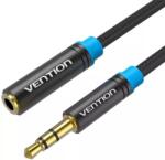 Vention Cablu prelungitor audio Jack 3.5 mm stereo mama-tata 1.5m negru VENTION VAB-B06-B150-M (VAB-B06-B150-M)