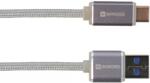SKROSS Cablu USB 2 in 1 cu conector USB Type C argintiu 1m protectie metalica Steel Line Skross (2.700243) - balutatech