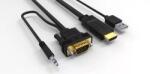 Well Cablu HDMI cu chip la VGA cu audio si alimentare USB 1.8m WELL (17487)
