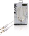 Profigold Cablu audio stereo Jack 3.5 mm tata - 3.5 mm tata 1m OFC alb Profigold (PROM3301) - balutatech