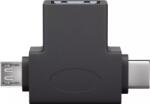 Goobay Adaptor USB 3.0 A mama la micro USB tata +USB Type C tata negru Goobay (55554) - balutatech