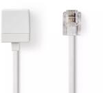 Nedis Cablu extensie telefonie RJ11 tata - RJ11 mama 10m alb Nedis (TCGP90205WT100) - balutatech