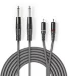 Nedis Cablu audio stereo Nedis Jack 2x 6.35 mm tata - 2x RCA tata 3m gri (COTH23320GY30)