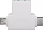 Goobay Adaptor USB 3.0 A mama la tata micro USB +USB Type C tata alb Goobay (55555) - balutatech