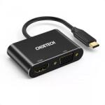 Choetech HUB USB Type C - 1x HDMI + 1x VGA Choetech M17 negru (18627)