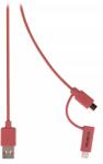 Valueline Cablu alimentare si sincronizare rosu USB 2.0 A tata - micro B tata cu adaptor lightning 1m cupru Valueline (VLMP39400R1.00) - balutatech