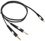 BST Cablu JACK 3.5 mm STEREO tata - 2x JACK 6.35 mm MONO 3m negru BST PRO (MINIJACK/JACK-3) - balutatech
