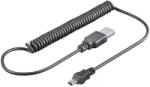 Goobay Cablu de date USB A tata- mini USB B tata spiralat 1m Goobay (48968) - balutatech