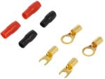 4CarMedia Set 4 papuci terminal 8GA 5mm izolati rosu si negru tip furca si inel pentru sertizare 4CarMedia TERMINAL-SET-8GA (19987)