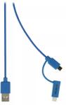 Valueline Cablu alimentare si sincronizare albastru USB 2.0 A tata - micro B tata cu adaptor lightning 1m cupru Valueline (VLMP39400L1.00) - balutatech