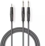 Nedis Cablu Stereo Audio Jack 2x 6.35 mm tata - 3.5 mm tata 5m Gri Nedis (17450)