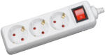 Inlet Prelungitor 1.5m 3 prize cu intrerupator, alb, Inlet