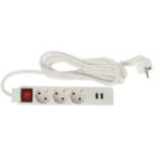 HOFF Prelungitor Hoff 3 prize cu 2 x USB 3.4 A, 3 m (1051458)