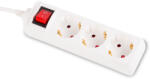 Inlet Prelungitor 5m 3 prize cu intrerupator, alb, Inlet