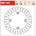 TRW Set 2 Discuri Frana Spate Fix 240/116x5mm 4x136mm Diametru Gaura Fixare 10, 5mm Inaltime (spatiere) 0 Honda Cb (MST338)