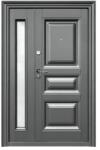 NOVO DOORS Usa metalica dubla de exterior cu geam termopan si izolatie Novo Doors ND8001, deschidere stanga dreapta, 2 yale, dimensiuni multiple, tabla 0.7 mm, toc 7 cm, clanta inclusa, Gri Antracit (Culoare: Gr
