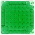 LEGO® Parts 2628 - Plate, modificată 8 x 8 x 2/3 cu adâncituri 1 x 4 (verde deschis) (2628)