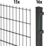 Floraworld kétrudas hálós kerítéspanel készlet 120 cm x 30 m 60/40 antracit