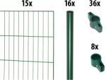 Floraworld egyrudas hálós kerítéspanel készlet 150 cm x 30 m x Ø 34 mm mohazöld