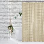 JACQUARD Perdea de Dus Jacquard Model Romburi, Bej, Marime 180 180 cm, Poliester si Polipropilena, 12 Inele Incluse Covor baie