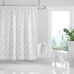 Print Perdea de Dus Print Model Floral, Alb, Marime 180 180 cm, Poliester si Polipropilena, 12 Inele Incluse Covor baie