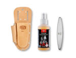 FELCO Metszőolló EXTRA tartozék csomag: FELCO 910+ metszőolló tok + FELCO 981 tisztító spray + FELCO 903 gyémántos fenőacél