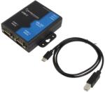 BRAINBOXES Convertor RS232 la USB-C BRAINBOXES US-757, 2 porturi, cablu 0, 5m, IP30, temperatură 0-60°C (US-757)
