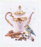  Keresztszemes hímzőkészlet Kávéínyenc 15x18 cm (5-21)