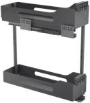 Stolmet Cargo Pro Box kosár szekrényhez 20cm 2 polc, Teljes kihúzás, Önbehúzó antracit (W-2370-200.P68-STOLMET)