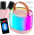 Allvo Karaoke Szett Bluetooth Hangszóró Vezeték Nélküli Led 2x MP3 Mikrofon Usb Sd (Z3344)