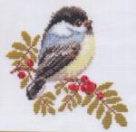  Keresztszemes hímzőkészlet Széncinege 15x14 cm (1-12)