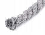 Stoklasa Csavarozott pamut macrame zsinór Ø12 mm, világosszürke, 10 m