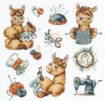  Sampler keresztszemes hímző készlet. Láma hímző (S-62)
