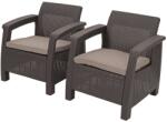 Keter Allibert Corfu Duo Kerti szék szett 2 db barna 223194 (KET223194ST)