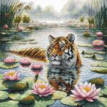 Lucas Keresztszemes hímző készlet Tigris a tavirózsa között (8,43662E+12)