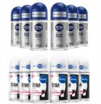 Nivea Hónalj izzadásgátló golyós dezodor szett Női 50mlx6 Férfi 50mlx6 (kulka dla mężczyzny kobiety antyperspirantów)