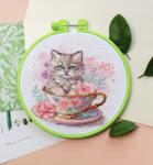  Keresztszemes hímzőkészlet Teaparty 17x17 cm (AHM-077)