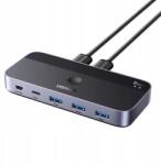 Ugreen switch CM662 Usb 3.0 switch 2-in-4 2x Usb-a kábel fekete (15705)
