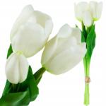 Martom Tulipán csokor Gumírozott Szilikon Tulipán Lux fehér, Élő 3DB (CV17690-2)