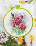  Keresztszemes hímzőkészlet Hímzőkészlet Tavaszi rózsák 15x15 cm (AHM-057)