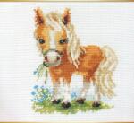 Keresztszemes hímzőkészlet Fehér sörényű ló 12x14 cm (0-114)