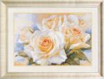  Keresztszemes hímzőkészlet Fehér rózsák 40x27 cm (2-32)