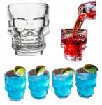 Relaxdays Üveg vodka pohár szett x6 Shot 50ml XXL Koponya Vastag Üveg (5991533641)